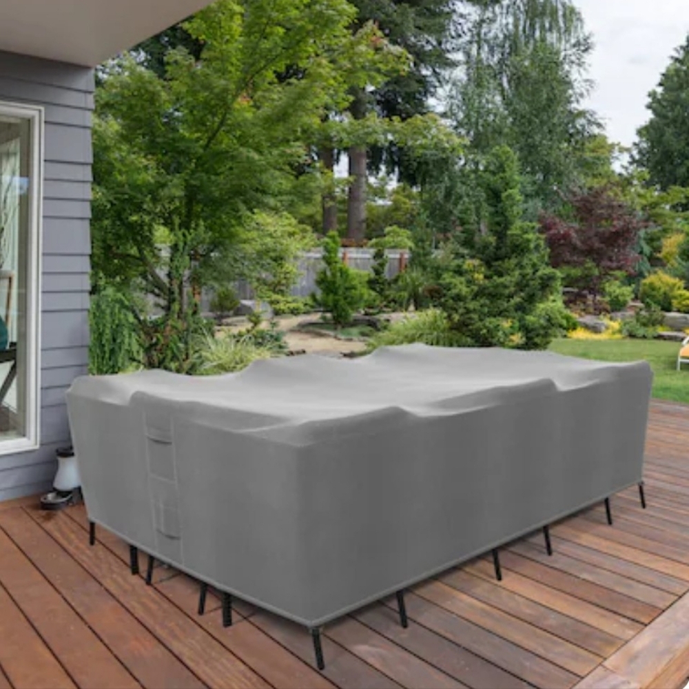 KHOMO GEAR Outdoor Dining Set Cover 88"W x 25"H x 58"D Gray
